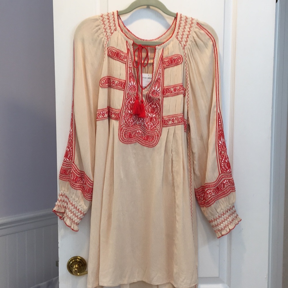 Offers accepted: embroidered Free People 70s babydoll shift dress
